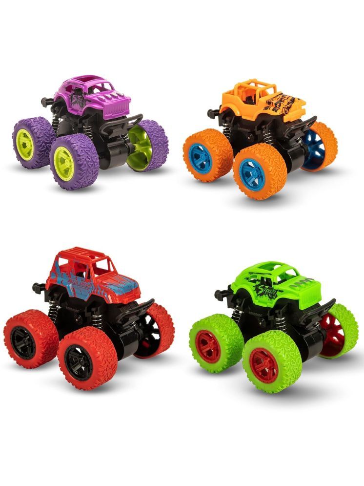     			Mini Truck for Kids Boys Girls 3 4 5 6 7 8 Year Old, Push and Go Friction Powered Car Toys, Birthday Party Gift for Kids (Pack of 4, Multicolor)