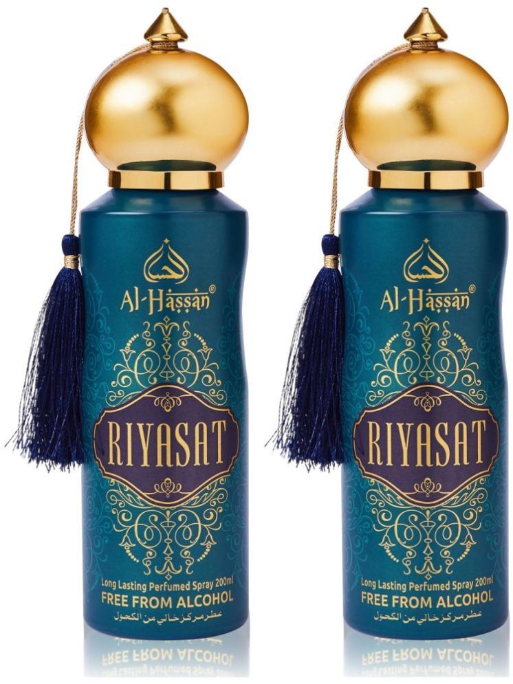     			Al - Hassan Riyasat Perfume Body Spray for Unisex 400 ml ( Pack of 2 )