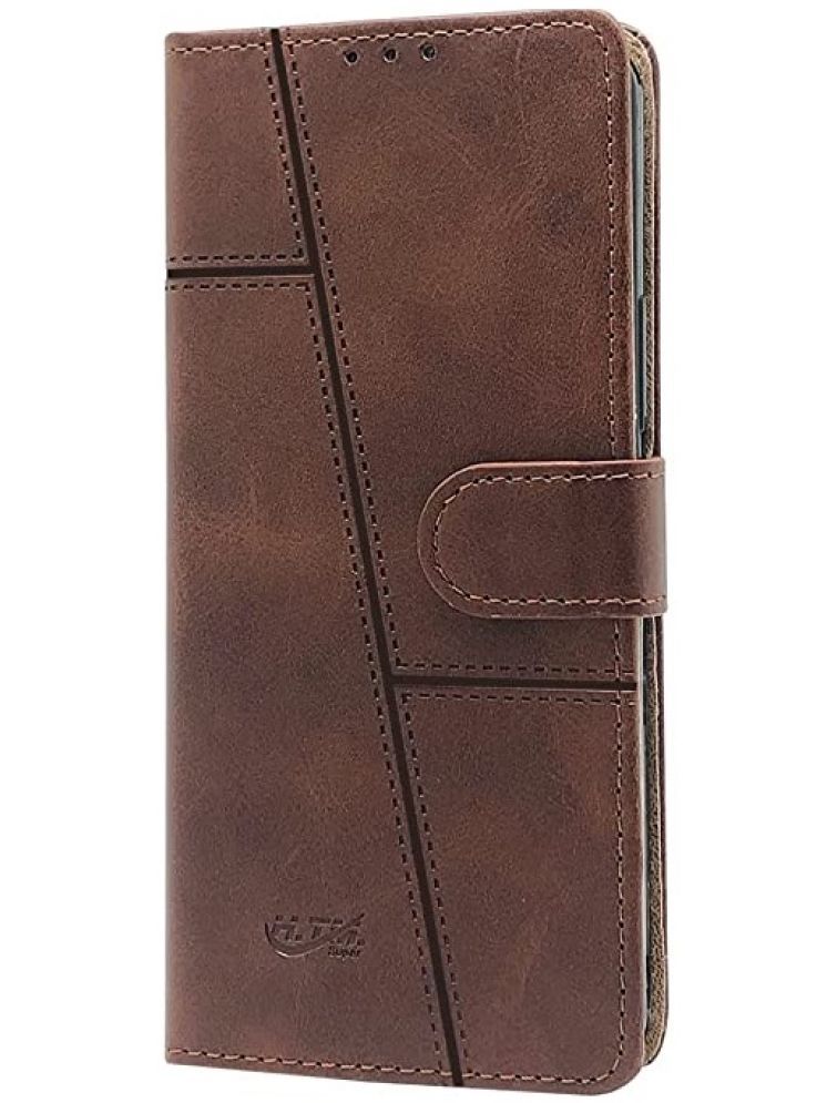     			Doyen Creations Brown Flip Cover Artificial Leather Compatible For Vivo U10 ( Pack of 1 )