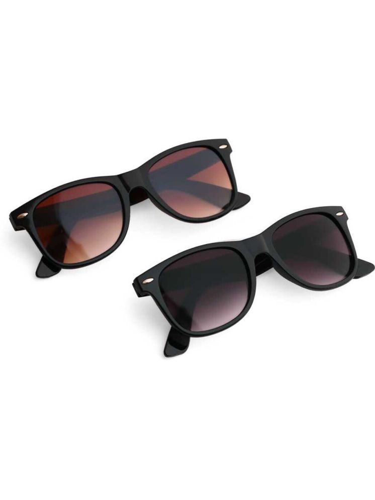     			Elligator Multicolor Rectangular Sunglasses ( Pack of 2 )