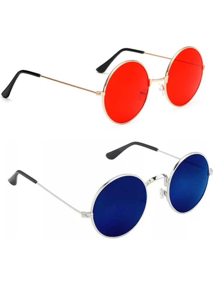     			Elligator Multicolor Round Sunglasses ( Pack of 2 )