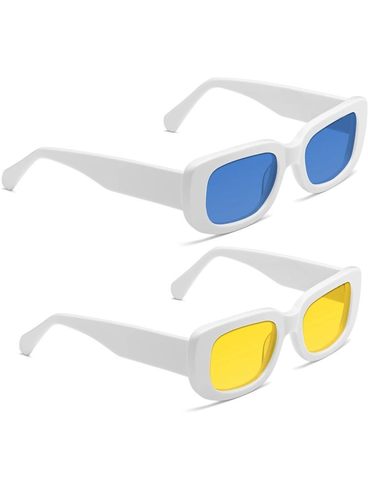     			Elligator White Oval Sunglasses ( Pack of 2 )