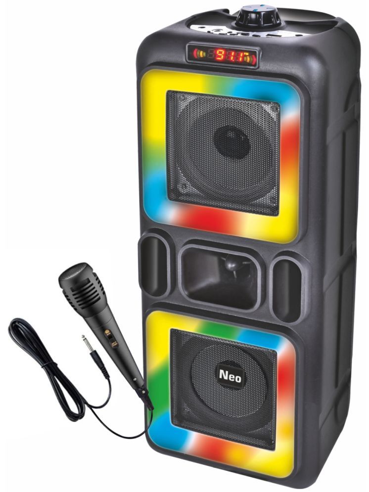     			Neo RGB LIGHT KARAOKE 40 W Bluetooth Speaker Bluetooth V 5.2 with USB Playback Time 4 hrs Black