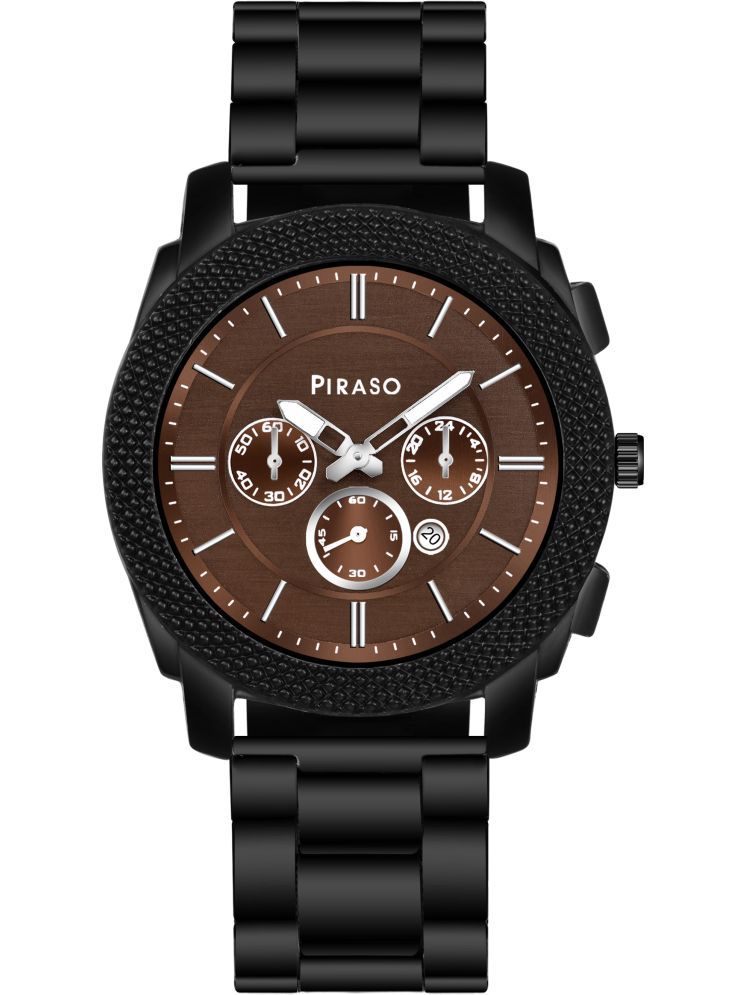     			PIRASO Black Stainless Steel Analog Men's Watch