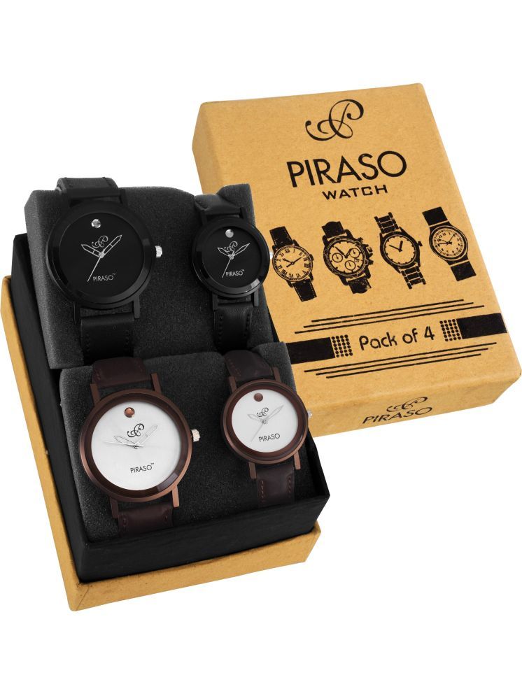     			PIRASO Brown Leather Analog Men's Watch