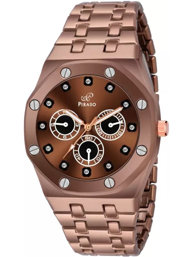     			PIRASO Brown Stainless Steel Analog Men's Watch