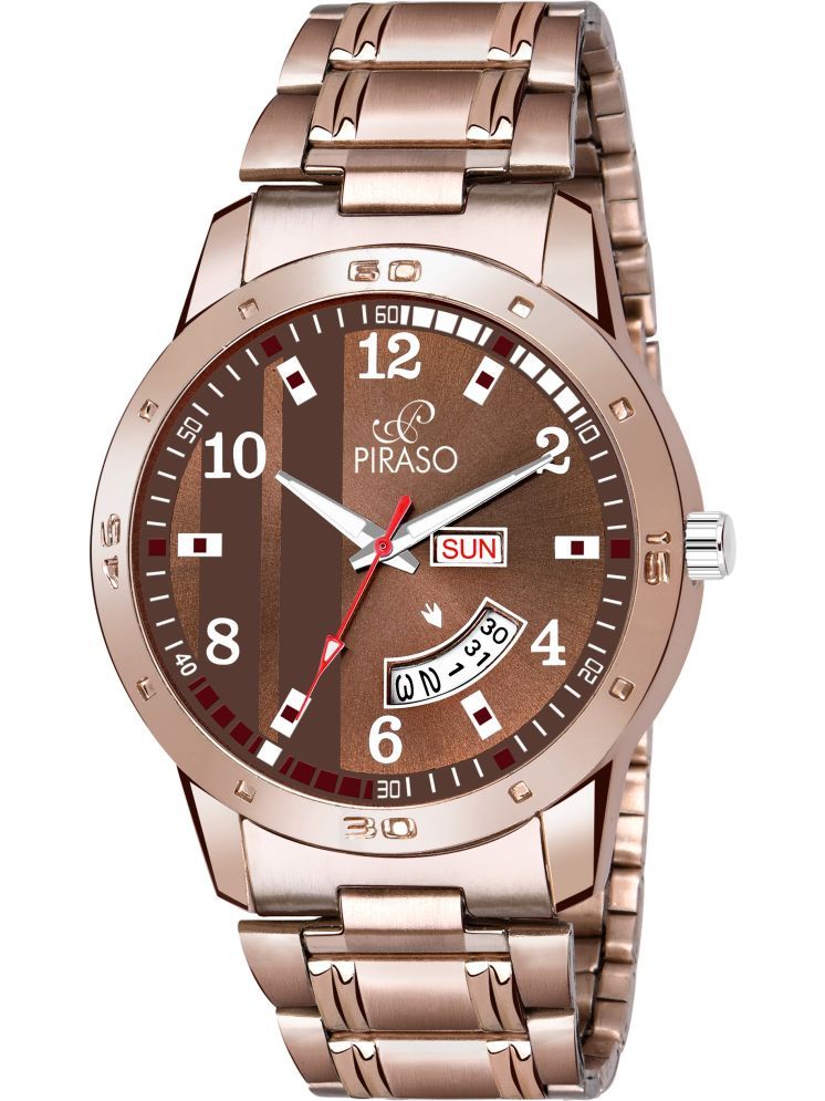     			PIRASO Brown Stainless Steel Analog Men's Watch