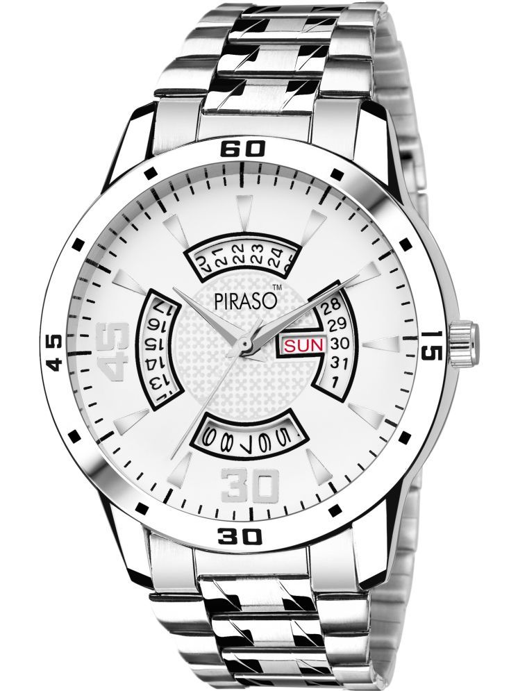     			PIRASO Silver Stainless Steel Analog Men's Watch