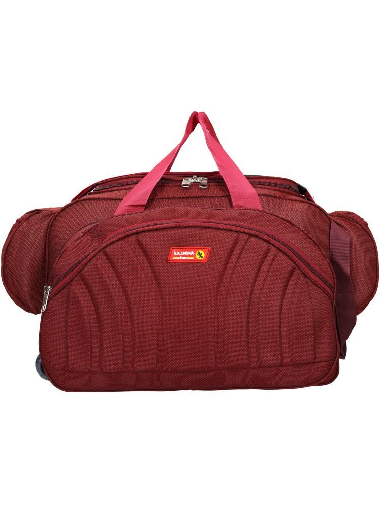     			S.K.DAYNA 40 Ltrs Red Polyester Duffle Trolley