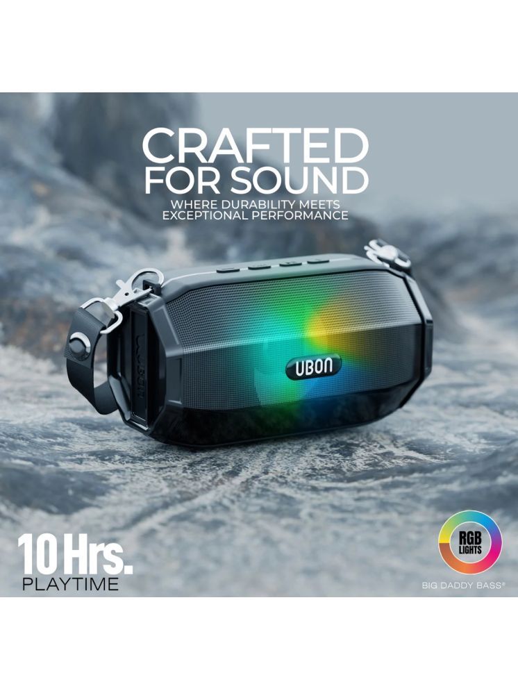     			UBON SP 43 LIGHTUP 8 W Bluetooth Speaker Bluetooth v5.0 with USB Playback Time 10 hrs Black