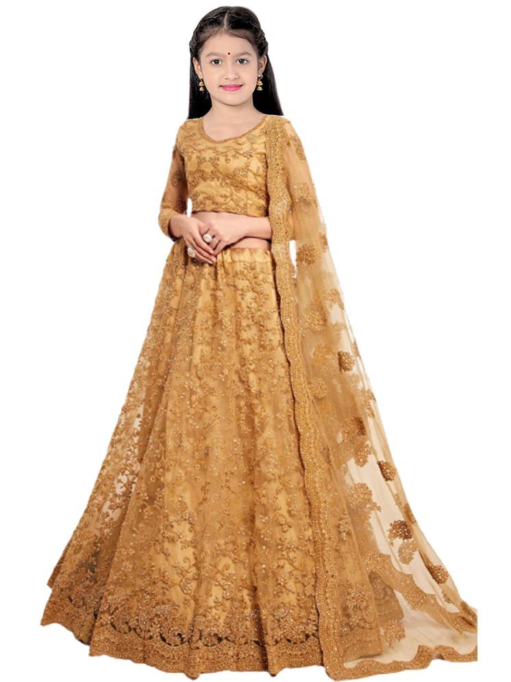     			piludi Net Lehenga Choli Set For Girls ( Pack of 1 , Off White )