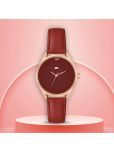 Trex Red PU Analog Womens Watch