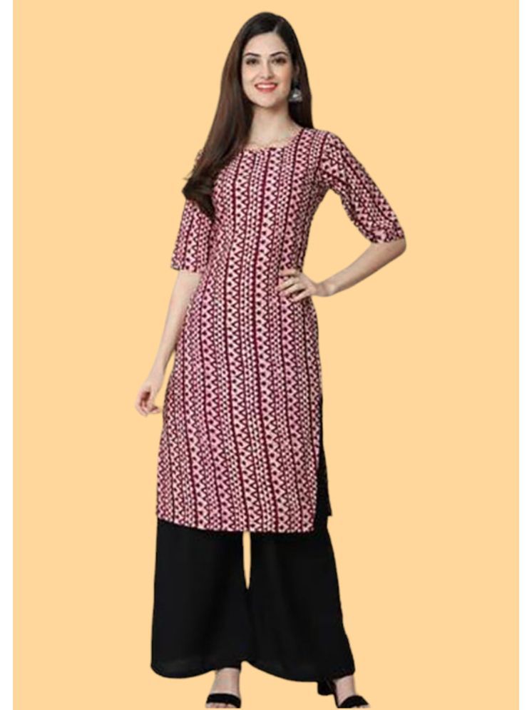     			Dream Beauty Fashion Pack of 1 Crepe Printed A-line Women's Kurti - ( Purple )