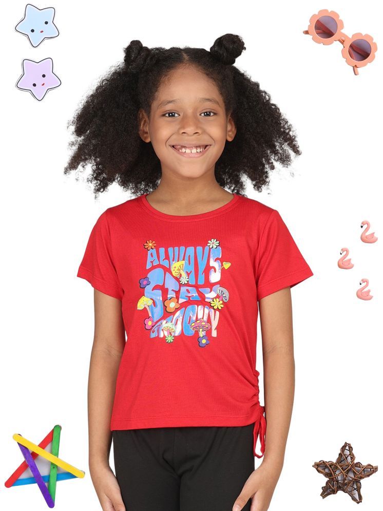     			PAMPOLINA Pack of 1 Girls Cotton T-Shirt ( Red )