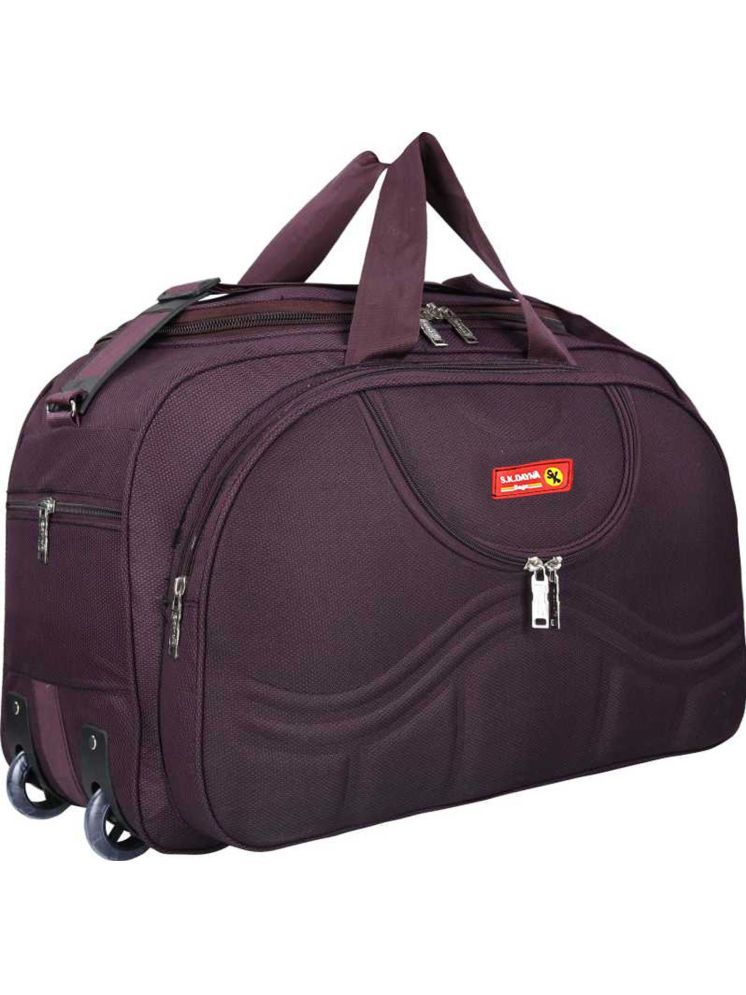     			S.K.DAYNA 40 Ltrs Purple Polyester Duffle Trolley