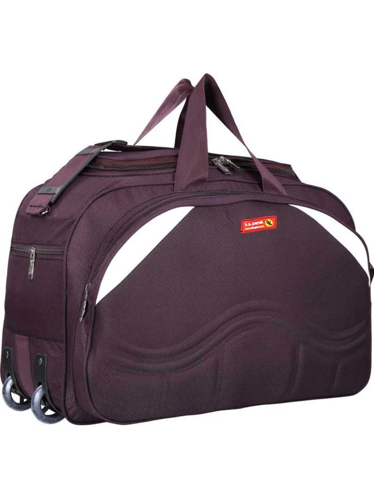     			S.K.DAYNA 40 Ltrs Purple Polyester Duffle Trolley