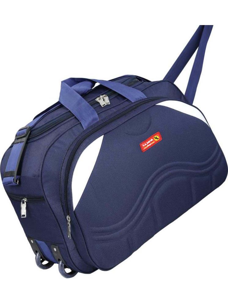     			S.K.DAYNA 40 Ltrs Blue Polyester Duffle Trolley