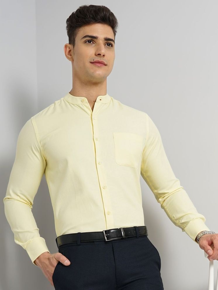     			The Indian Garage Co. Poly Cotton Slim Fit Full Sleeves Men's Formal Shirt - Yellow ( Pack of 1 )