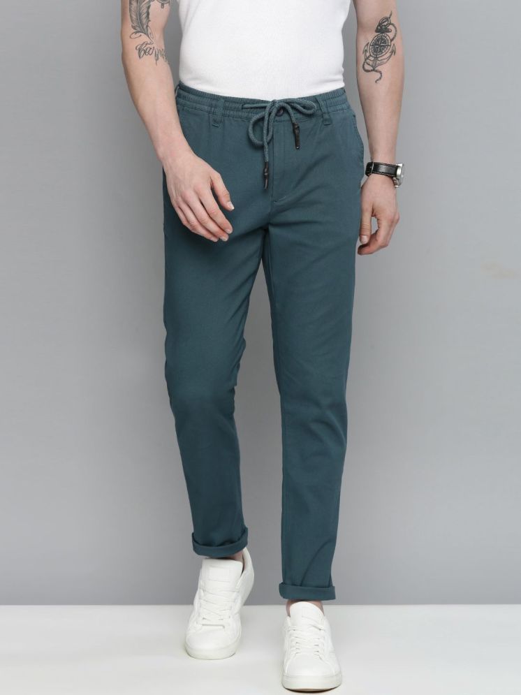     			The Indian Garage Co. Slim Flat Men's Chinos - Teal ( Pack of 1 )