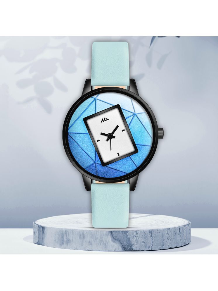     			Trex Blue PU Analog Womens Watch