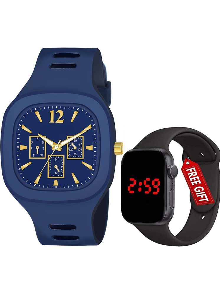     			Trex Blue Silicon Analog Men's Watch