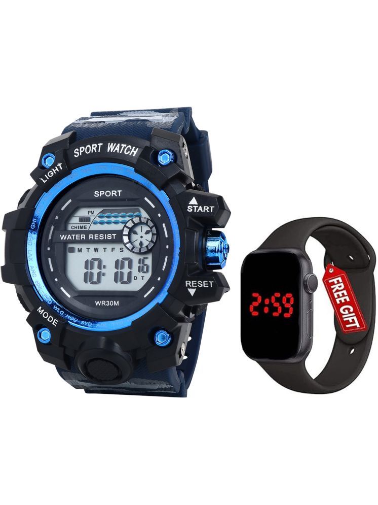     			Trex Blue Silicon Digital Men's Watch