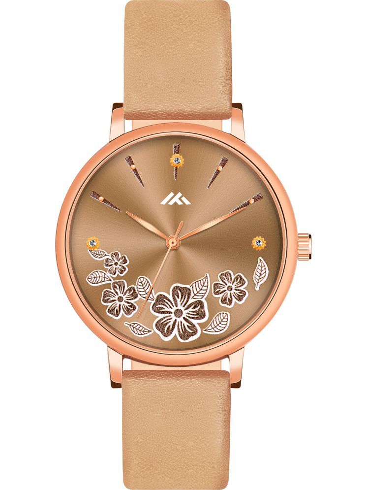     			Trex Brown PU Analog Womens Watch