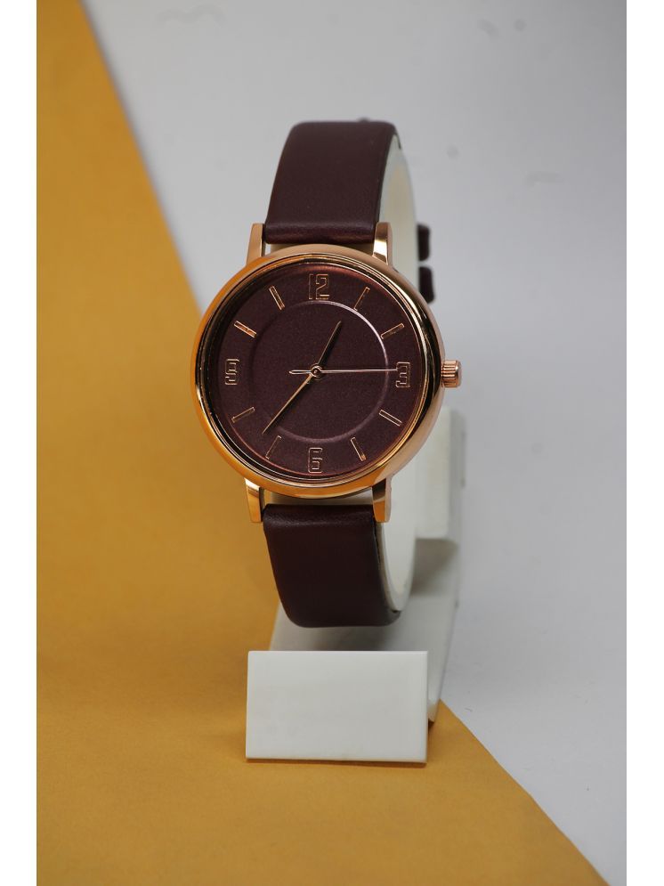     			Trex Maroon PU Analog Womens Watch