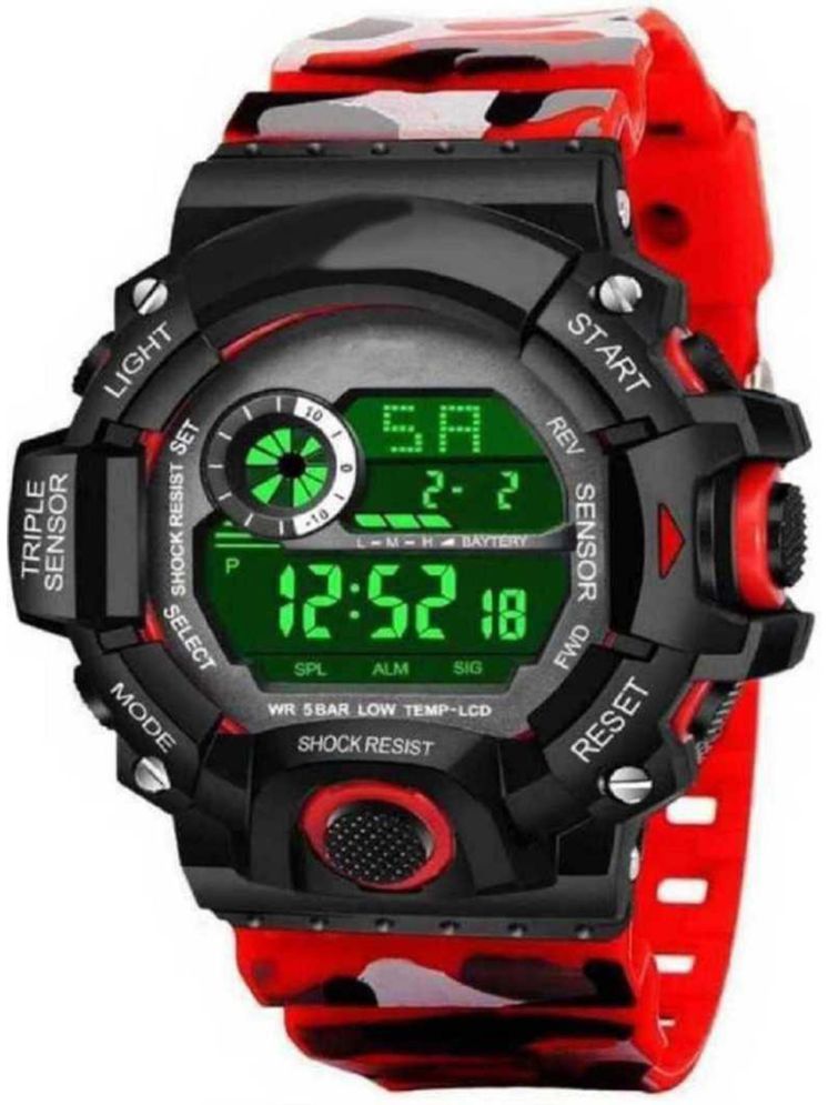     			Trex Red Silicon Digital Men's Watch