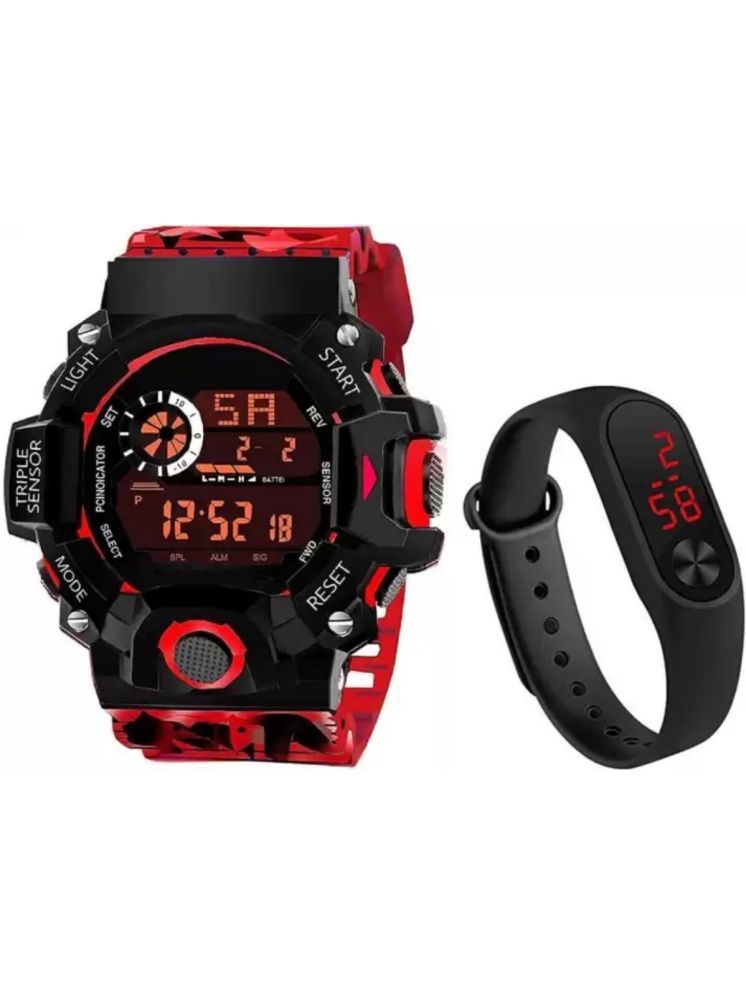     			Trex Red Silicon Digital Men's Watch