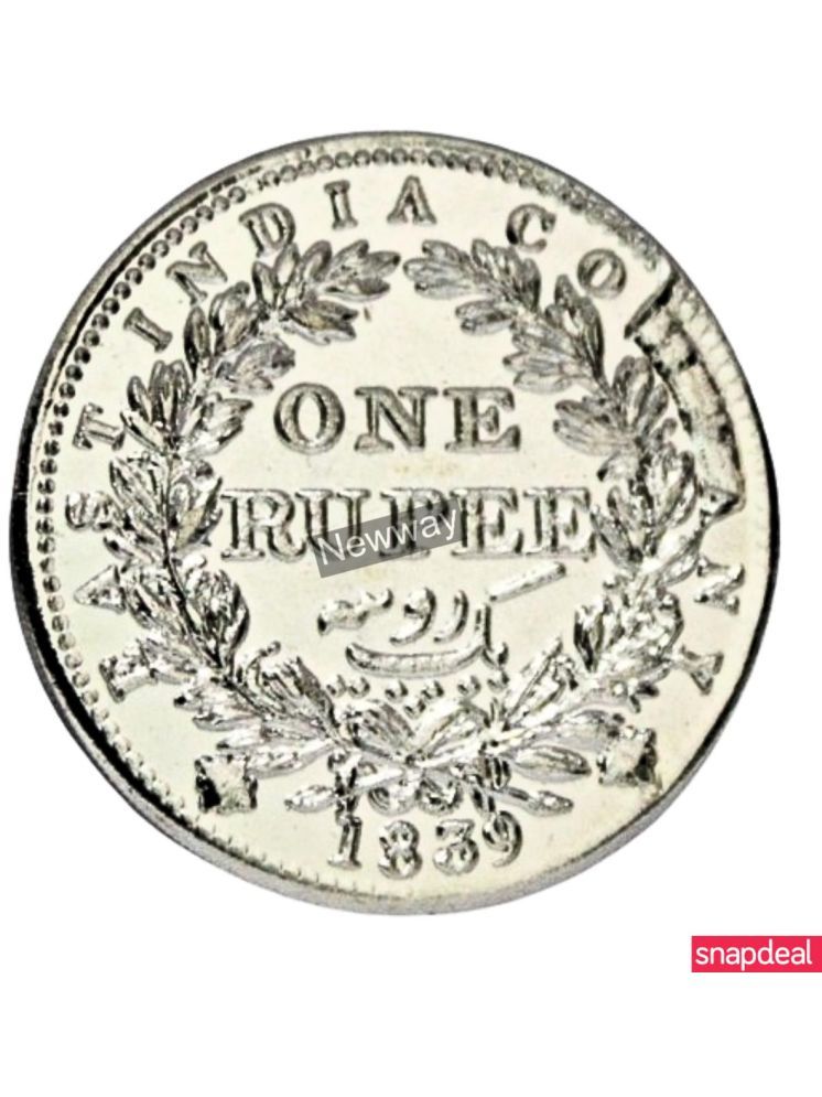     			1 Rupee 1839 Victoria, India Rare Silver-plated Coin