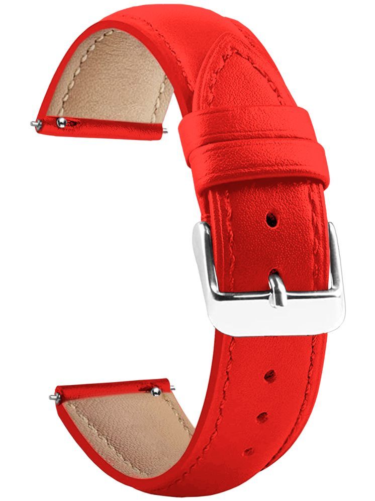     			ACM Watch Strap Leather Belt 22mm compatible with Timex Calling Ace Smartwatch Casual Classic Band Red