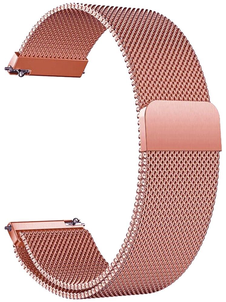     			ACM Watch Strap Magnetic 22mm compatible with Acwo Fwit 007 Smartwatch Luxury Metal Chain Band Rose Gold Pink