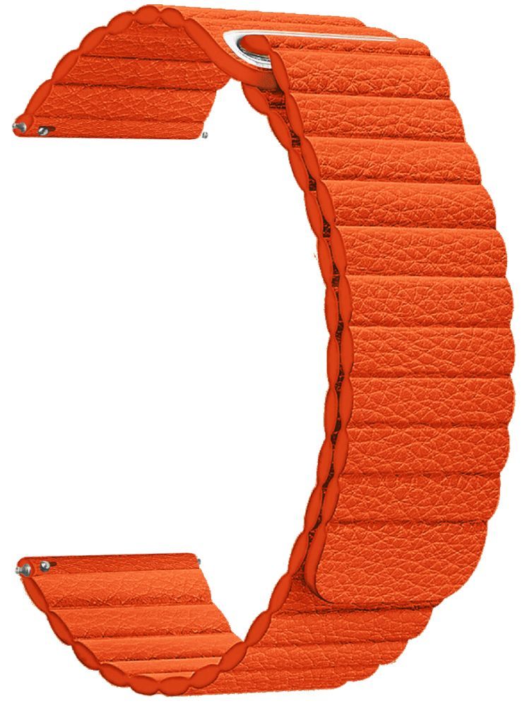     			ACM Watch Strap Magnetic Leather 20mm compatible with Acwo Fwit Play Smartwatch Luxury Band Orange