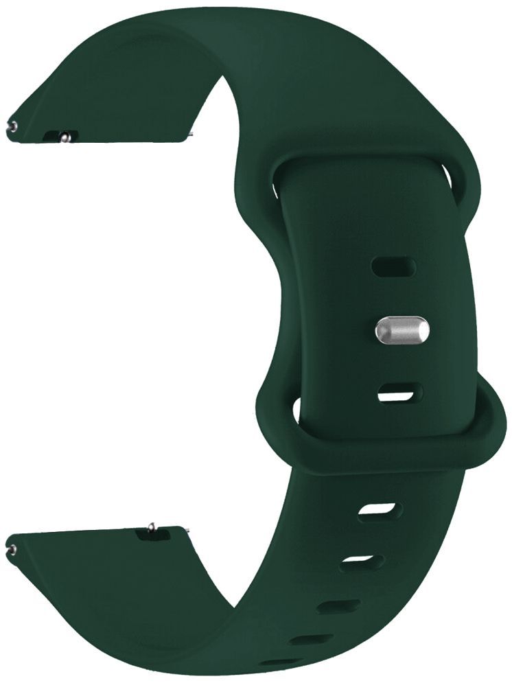     			ACM Watch Strap Silicone Belt 22mm compatible with Boat Lunar Pro Smartwatch Sports Dual Closure Band Dark Green