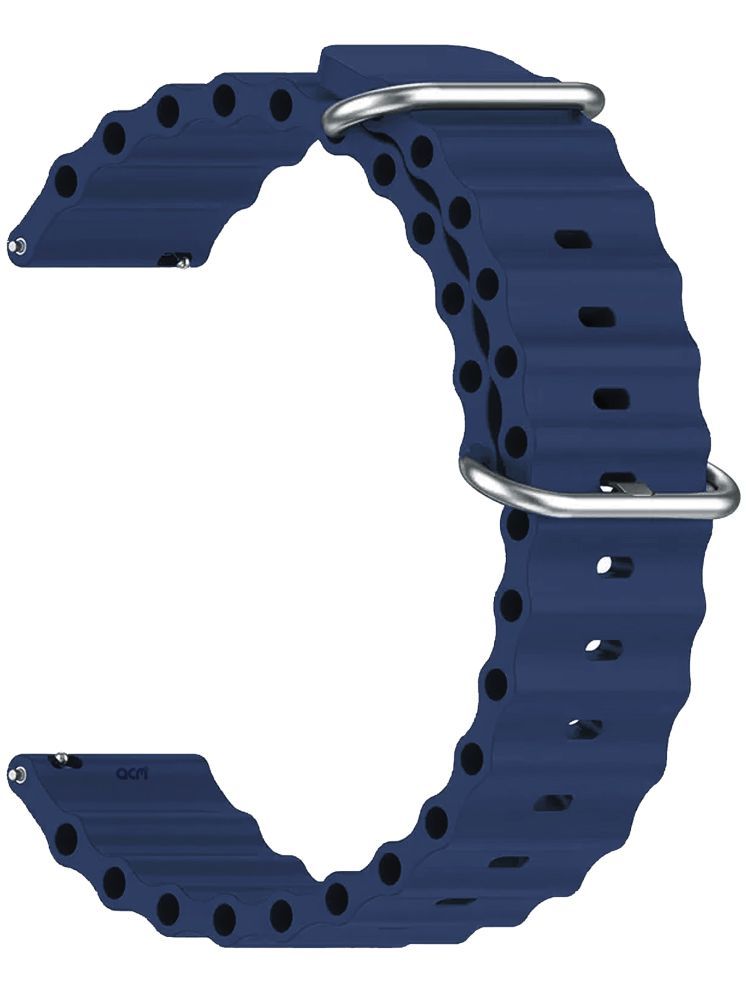     			ACM Watch Strap Silicone Smart Belt 22mm compatible with Pebble Royale Steel Smartwatch Classic Band Dark Blue