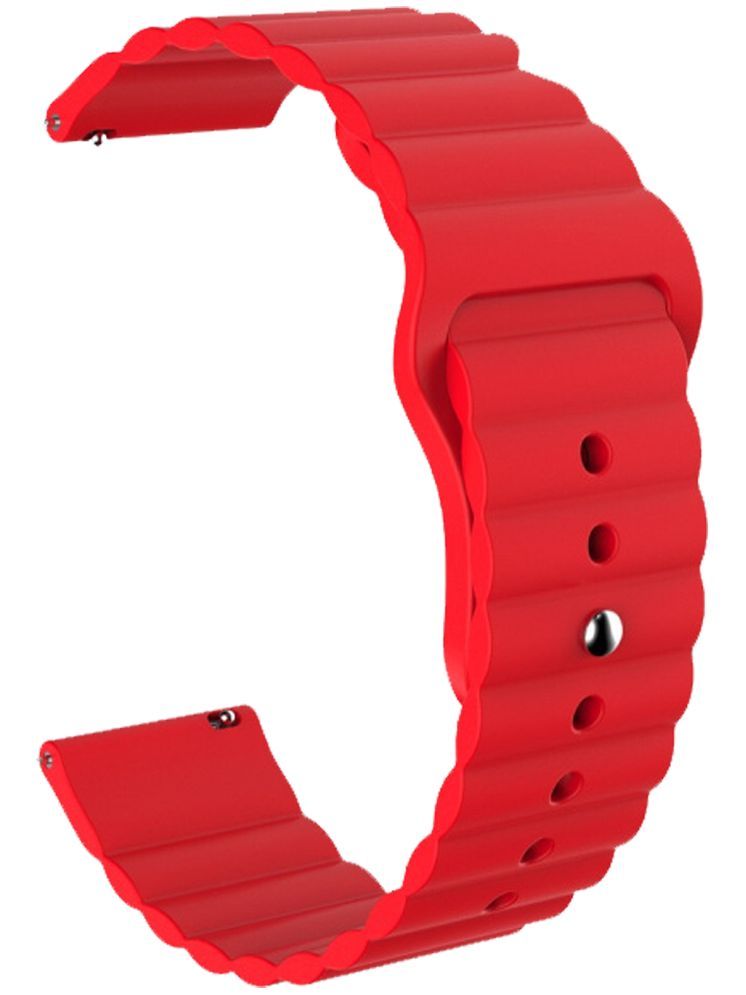     			ACM Watch Strap Wave Design Silicone Belt 20mm compatible with Acwo Fwit Play Smartwatch Sports Band Red