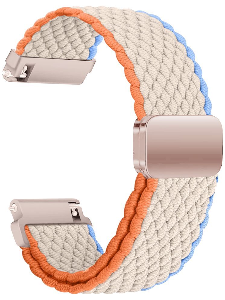     			ACM Watch Strap Woven Braided Magnetic 20mm compatible with Acwo Fwit Play Smartwatch Adjustable Belt Band White