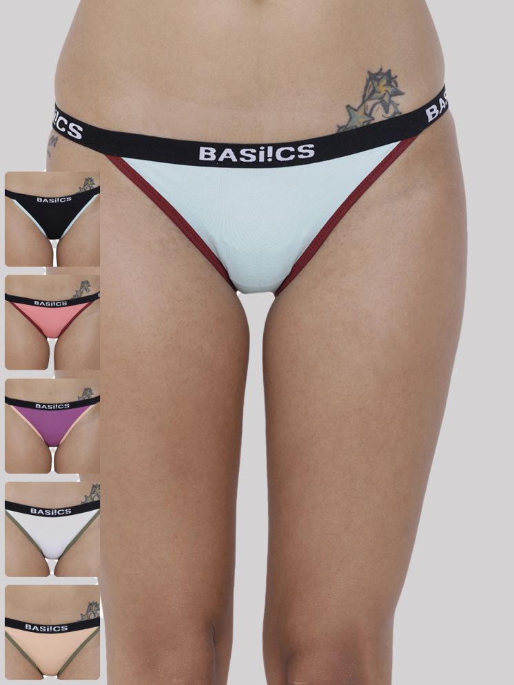     			BASIICS By La Intimo Pack of 6 Cotton Bikini For Women ( Multicolor2 )