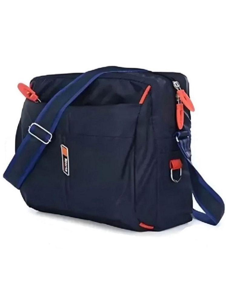     			FLYSACK Navy Blue Solid Messenger Bag