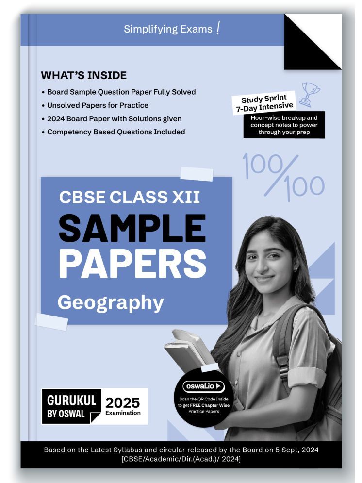     			Gurukul By Oswal Geography Sample Papers for CBSE Class 12 Board Exam 2025 : Fully Solved New SQP 2025, Solved Sample Papers, Unsolved Sample Papers,