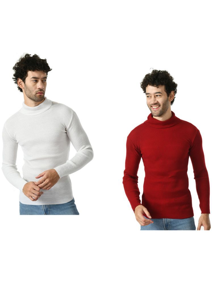     			IndiWeaves Woollen High Neck Men's Full Sleeves Pullover Sweater - Multicolor ( Pack of 2 )