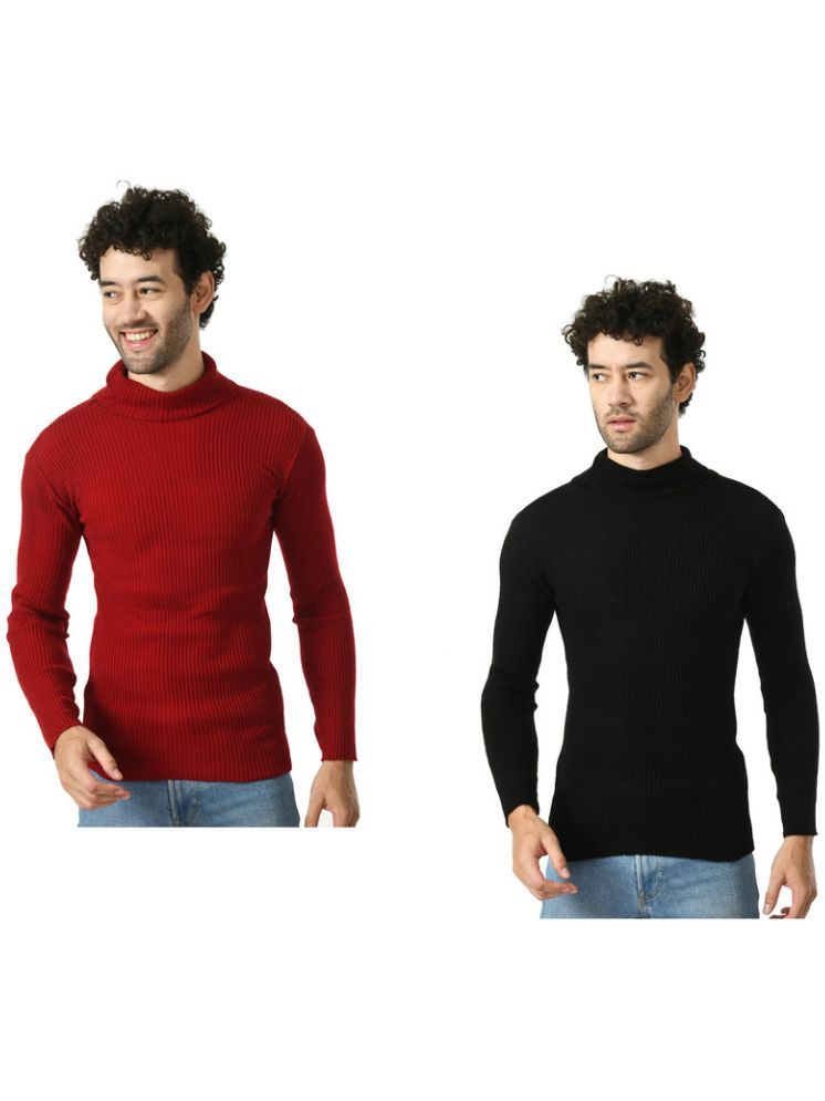     			IndiWeaves Woollen High Neck Men's Full Sleeves Pullover Sweater - Multicolor ( Pack of 2 )