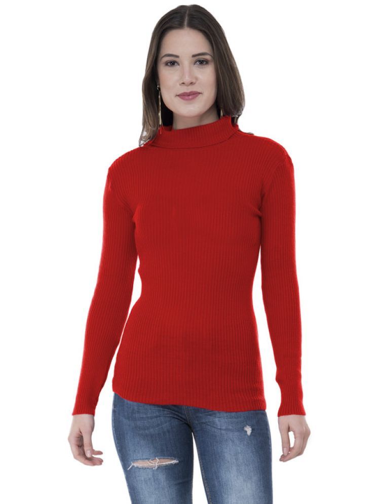     			IndiWeaves Woollen High Neck Women's Skivvy - Red ( Single )