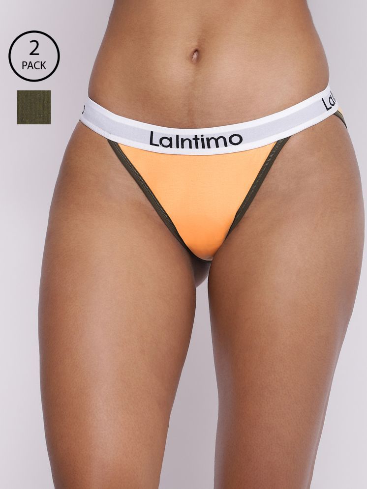     			La Intimo Pack of 2 Cotton Lycra Briefs For Women ( Multicolor6 )