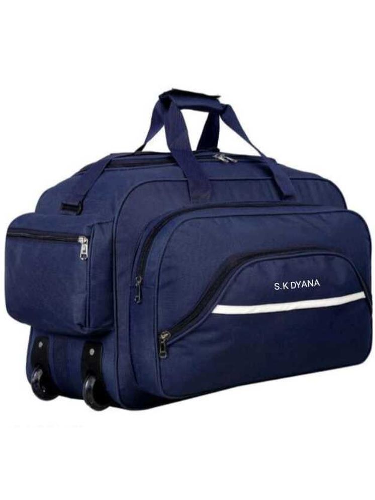     			S.K.DAYNA 50 Ltrs Blue Polyester Duffle Trolley