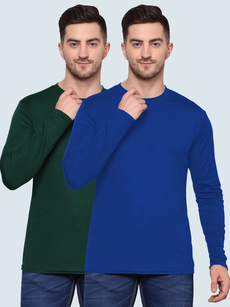     			TQH Polyester Regular Fit Solid Full Sleeves Men's Round T-Shirt - Multicolor15 ( Pack of 2 )