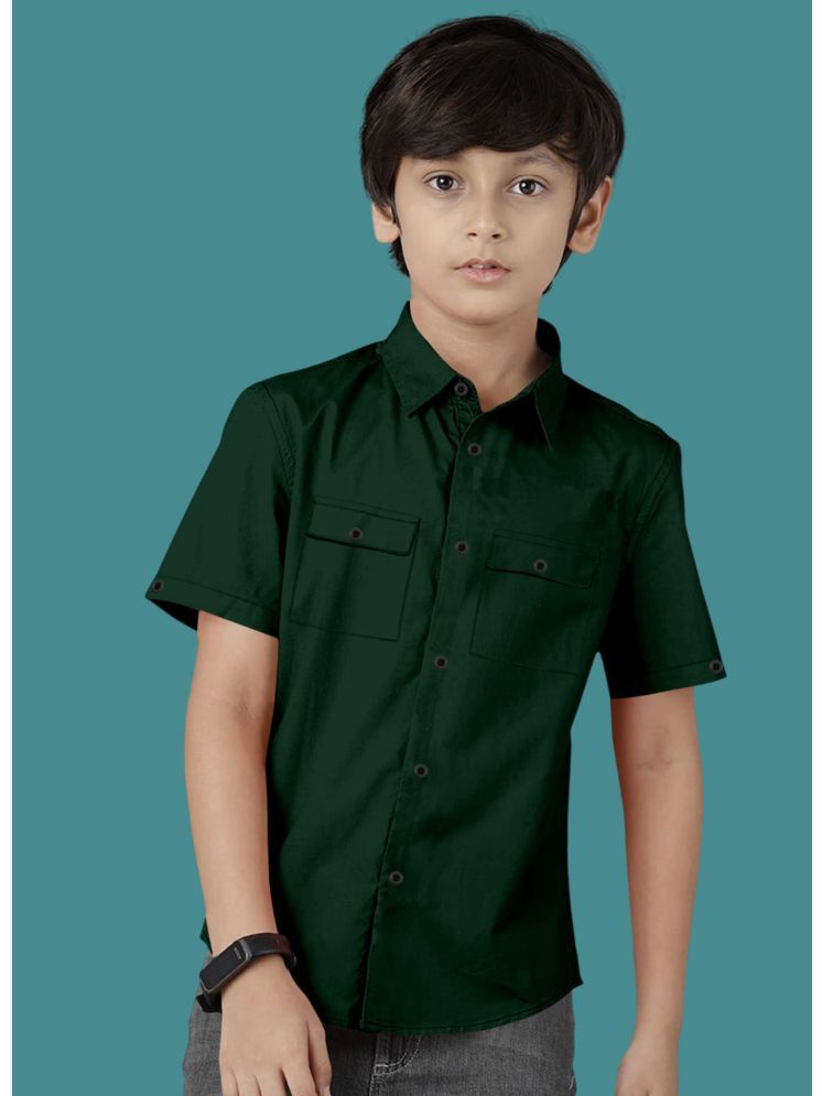     			VTEXX Pack of 1 Boys Cotton Blend Half Sleeves Shirt ( Dark Green )