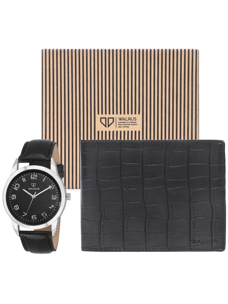     			Walrus Black PU Analog Men's Watch