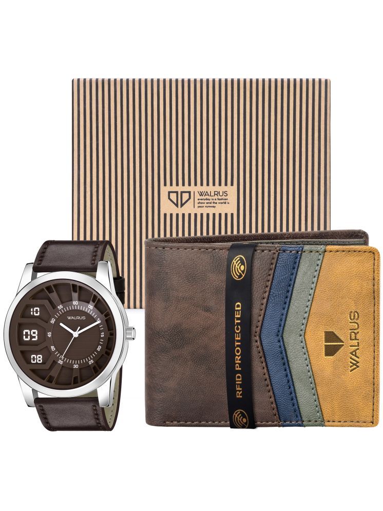     			Walrus Brown PU Analog Men's Watch